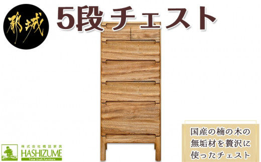 ビスク450-5段チェスト_HX-4301_(都城市) 楠 ミニチェスト 幅45cm 