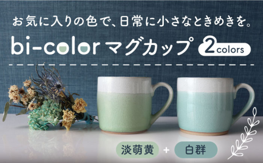 美濃焼】 bi-color マグカップ 2色セット (月白・木蘭) 【山二製陶所