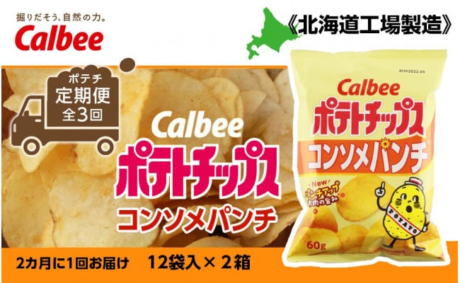 ポテチ定期便☆全3回】カルビーポテトチップス＜コンソメパンチ＞2カ月