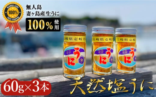 ウニ 天然塩うに60g×3本 【無人島妻ヶ島産生うに100％使用】《壱岐市》【平田水産加工】 [JEC001] 雲丹 うに 天然 海鮮 塩ウニ  35000 35000円