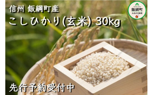 1408]【令和6年度収穫分】信州産 コシヒカリ（玄米）30kg ※沖縄および離島への配送不可 ※2024年11月上旬頃から順次発送予定 ヤマハチ農園  長野県飯綱町 - 長野県飯綱町｜ふるさとチョイス - ふるさと納税サイト