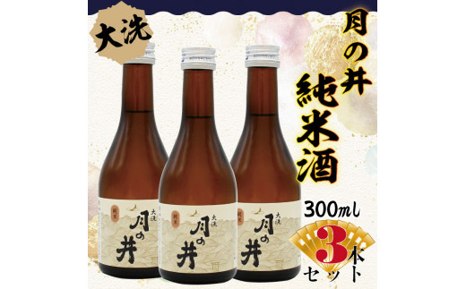 日本酒 純米酒 辛口 月の井 300ml 3本 セット 大洗 地酒