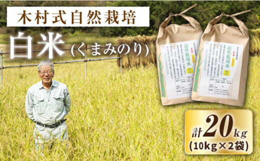 【 令和5年産 新米 ☆先行予約】【木村式自然栽培】 白米 くまみのり 約 20kg ＜ハマソウファーム＞ [CBR014]