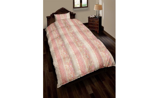 ペイズリー柄羽毛布団 ピンク系