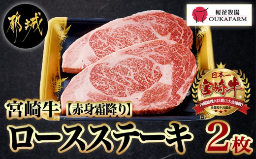 宮崎牛【赤身霜降り】ロースステーキ200g×2枚_16-6501_(都城市) 牛肉 宮崎牛 ロースステーキ400g(200g×2) ステーキソース付き  サシ入り赤身霜降り牛肉 ステーキ 鉄板焼き ギフト 贈答用 宮崎県都城市｜ふるさとチョイス ふるさと納税サイト