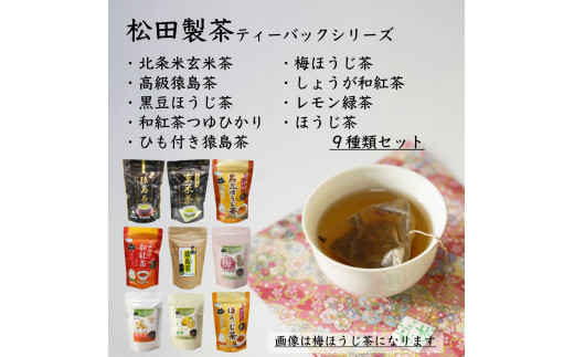 松田製茶ティーバックシリーズ 9種類セット お茶 玄米茶 猿島茶 さしま茶 ほうじ茶 紅茶 緑茶 詰め合わせ おいしい ティーバック ティーパック  [AF087ya]