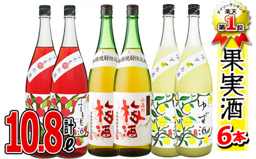 No.098 小正のリキュール1升瓶6本セット(1800ml×6本・梅酒、すもも酒