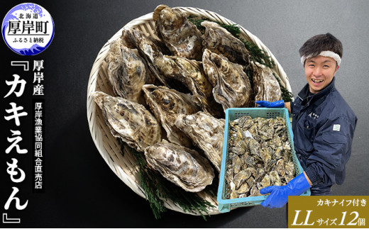 牡蠣たん 北海道 厚岸産 生牡蠣 「マルえもん」2Lサイズ 20個入 殻付 生食