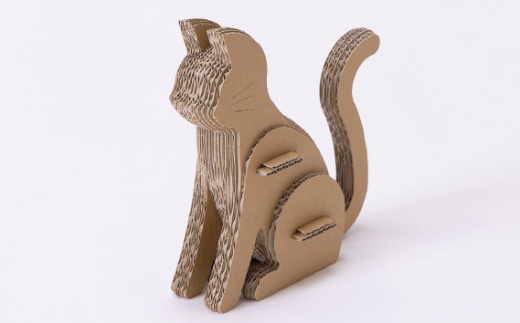 No.225 段ボール製工作キット 動物シリーズ ネコ ／ インテリア 情操