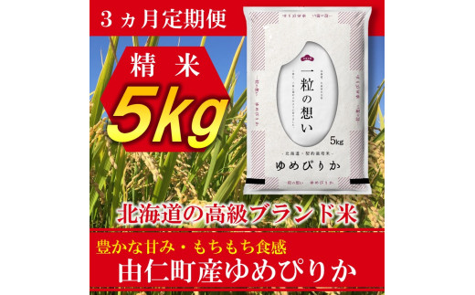 JJ15 北海道由仁町産 松原米穀 令和４年度産ゆめぴりか【定期便】（5kg