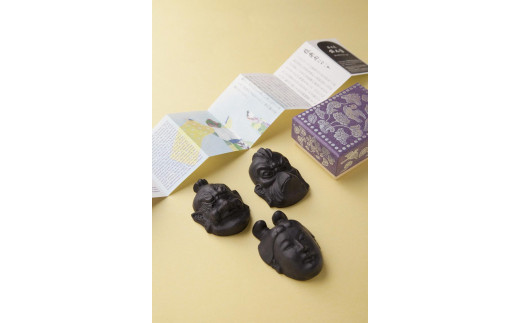 F-65 『奈良墨』 香り墨Asuka 伎楽面 3種セット 奈良市 錦光園 - 奈良