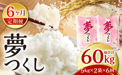 【6ヶ月定期便】【令和5年産】 夢つくし 10kg×6ヶ月 精米 お米 米