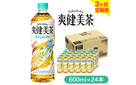 3ヶ月 定期便 爽健美茶 600ml×24本 コカ・コーラボトラーズ