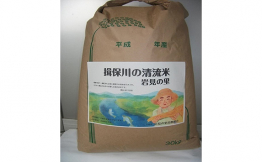 No.076 令和4年産　揖保川の清流米（ヒノヒカリ30kg） 【玄米】 ／ お米 ごはん 兵庫県