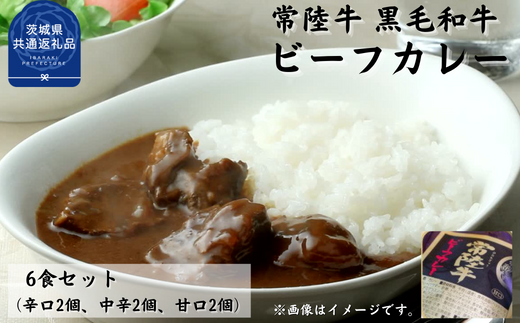 常陸牛【黒毛和牛】 ビーフカレー 6食セット（茨城県共通返礼品