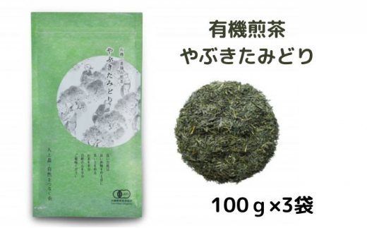 お茶 茶葉 煎茶 100g × 3袋 やぶきたみどり 有機 オーガニック 静岡県産 日本茶 お茶っ葉 アルミ チャック 付き