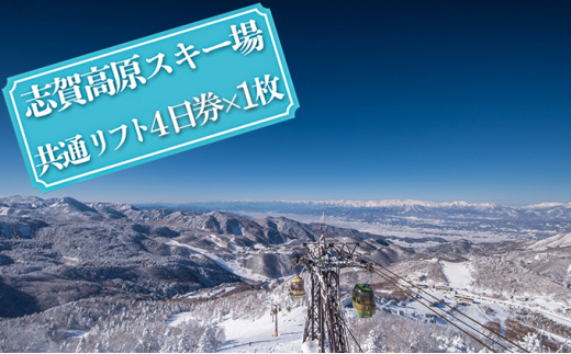 №5658-0376]志賀高原スキー場共通リフト券 4日券 - 長野県山ノ内町