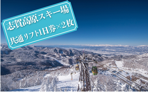 志賀高原スキー場 共通リフト券 1日券2枚 - スキー場