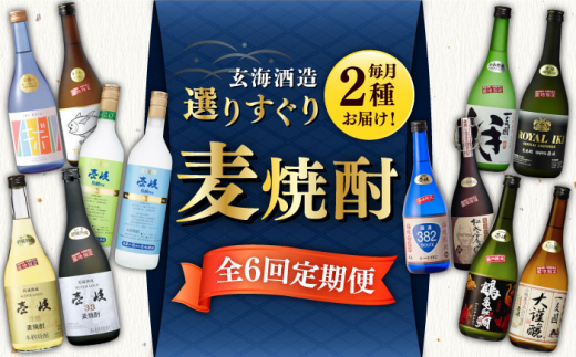 全6回定期便】選りすぐり麦焼酎 毎月2種お届け！《壱岐市》【玄海酒造