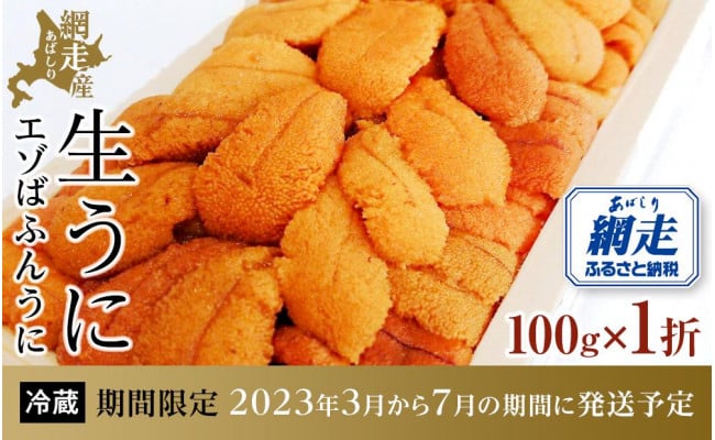 期間限定】＜網走産＞生エゾばふんうに 冷蔵100g×1折【2023年3月から7月の期間に発送予定】 - 北海道網走市｜ふるさとチョイス - ふるさと納税 サイト