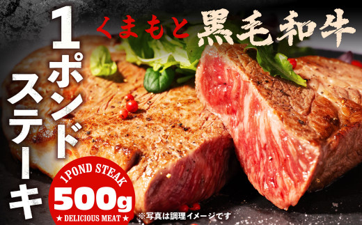 【熊本県八代市】くまもと 黒毛和牛 1ポンド ステーキ 約500g 牛肉 肉