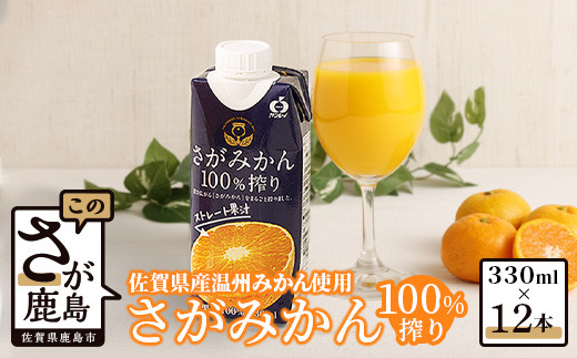 サンレイ さがみかん100%搾り 330ml × 12本 みかんジュース みかん 果汁100% オレンジジュース ジュース 飲み物 ふるさと納税  佐賀県 鹿島市 B-245 - 佐賀県鹿島市｜ふるさとチョイス - ふるさと納税サイト