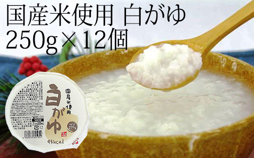 【大阪府和泉市】聖食品 国産米使用 白がゆ 250g×12個入【1282201】