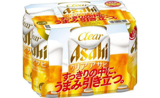 博多工場産】アサヒビール クリアアサヒ350ml ６缶パック ケース入り