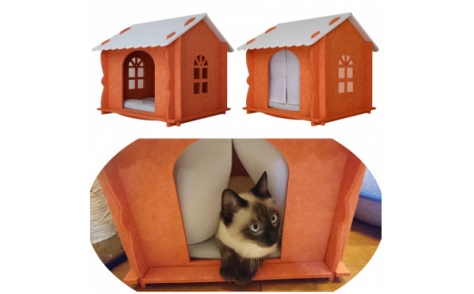 ふるさと納税 猫のおしゃれ爪とぎソファー「カリカリーナ Basic」ハリウッドブラック　グラングランサイズ 猫のおしゃれ爪とぎソファー「カリカリーナ Basic」アンティークレッド