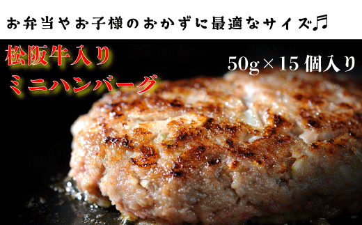 I27松阪牛入ミニハンバーグセット50g×15個 - 三重県明和町