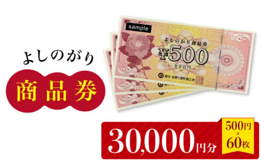 【吉野ヶ里町内で利用できる！】よしのがり商品券3,000円分（500