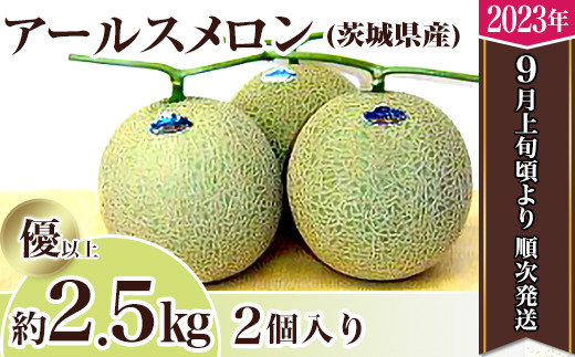 12-3茨城県産アールスメロン約7.5kg（3～6個）【2023年9月上旬～10月