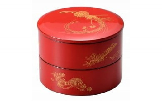 輪島塗り 重箱 2段 輪島塗 二段 漆器 沈金 金装飾 松竹梅 能登 JAPAN 工芸