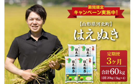 ふるさと納税 【令和5年産米】※2024年3月上旬スタート※ はえぬき60kg
