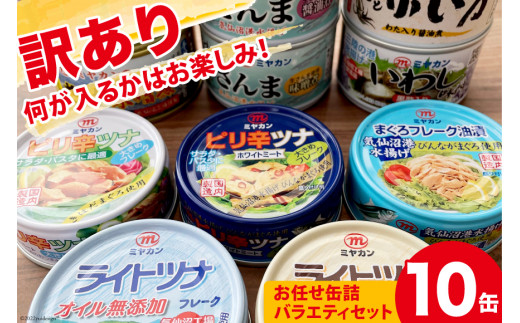 【訳あり】 お任せ缶詰バラエティセット 10缶 缶詰 ツナ缶 さば缶