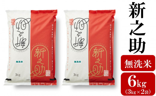 【令和5年産新米】柏崎産 新之助 無洗米 6kg（3kg×2袋）[B305]