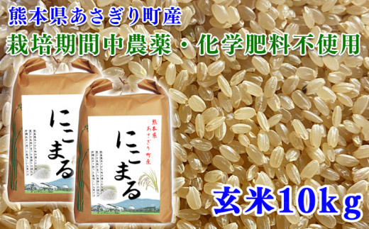 令和5年産 熊本県あさぎり町産にこまる 玄米10kg(5kg×2袋) 【農薬