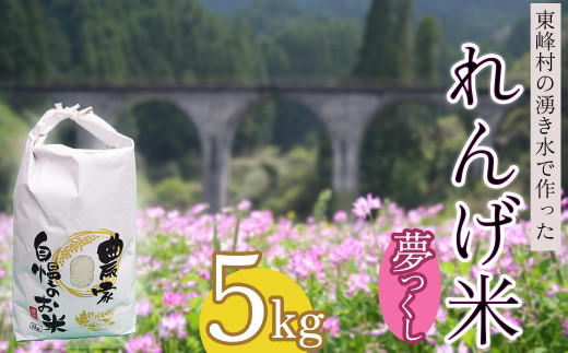 【福岡県東峰村】AB1-S1 東峰村の湧き水で作った「東峰村れんげ米(夢つくし)」5kg