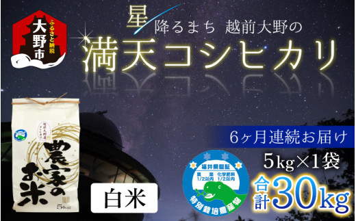 【令和5年産】【6ヶ月定期便】星降るまち 越前大野の「満天