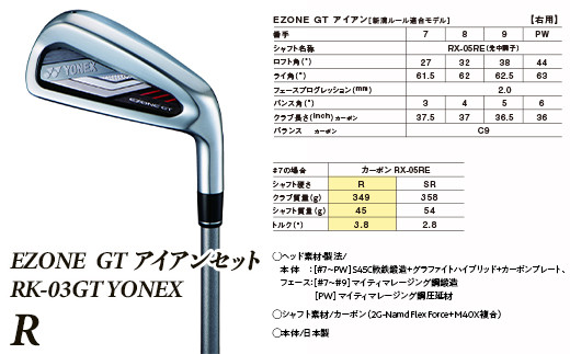 97-13【R】EZONE GT アイアンセット RK-03GT YONEX - 新潟県長岡市