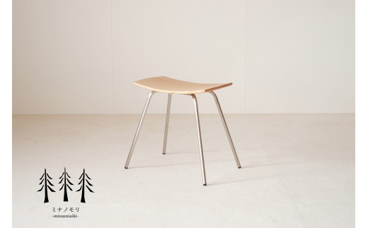 ベーシックなウッドスツール 『mina no mori Stool B(SUSFrame