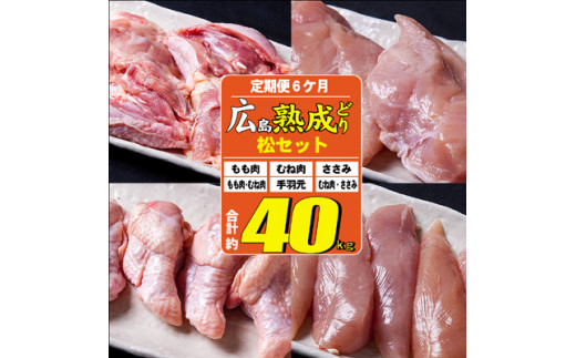 №5895-0329]【定期便6ヶ月】広島熟成鶏セット・松【配達不可：沖縄