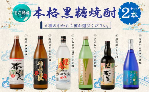 奄美酒類 〈6種から2種選べる〉 本格 黒糖焼酎 2本セット 焼酎 お酒 AG-129-N