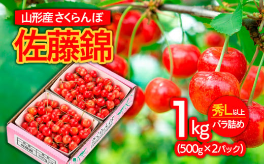 山形市産さくらんぼ 佐藤錦 L以上 1kg(500g×2)バラ詰め 【令和7年産先行予約】FS24-622くだもの 果物 フルーツ 山形 山形県  山形市 2025年産 - 山形県山形市｜ふるさとチョイス - ふるさと納税サイト