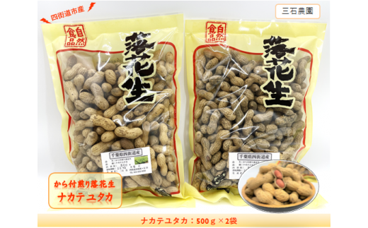 から付煎り落花生 「ナカテユタカ」 500g×2袋 / 豆 から付 おつまみ