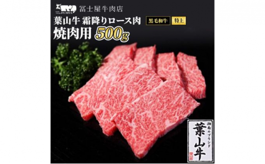 牛肉 冨士屋牛肉店がお届けする 葉山牛 特上 ロース肉 焼肉用 500g