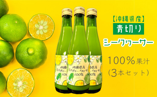 沖縄県産青切りシークヮーサー100％果汁（2本セット） - 沖縄県本部町