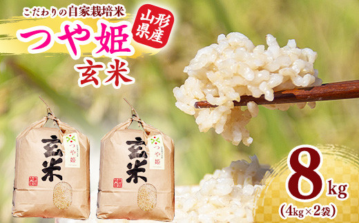 減農薬栽培》玄米 8kg 「つや姫」(4kg×2袋) 2023年産(令和5年産