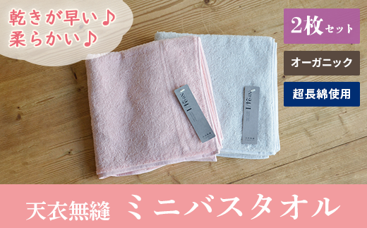 天衣無縫 オーガニック超長綿使用 スーピマ24 ミニバスタオル2枚セット