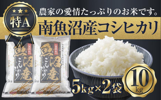 ES127 新潟県 南魚沼産 コシヒカリ お米 5kg×2袋 計10kg 精米済み